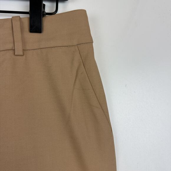 Peserico Womens Cotton Blend High Waist Straight Leg Pants Tan 31” - 48 (12 US) - Picture 3 of 10